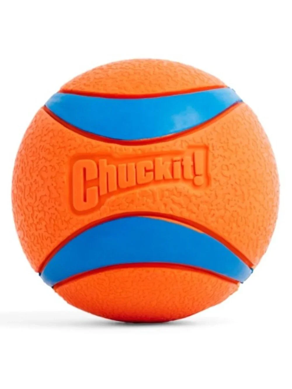 𝗖𝗵𝘂𝗰𝗸𝗶𝘁! 𝗨𝗟𝗧𝗥𝗔 𝗕𝗔𝗟𝗟 Dog Toy Orange/Blue (Size Medium) (2 balls)